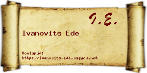 Ivanovits Ede névjegykártya