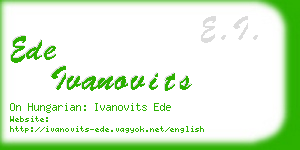 ede ivanovits business card
